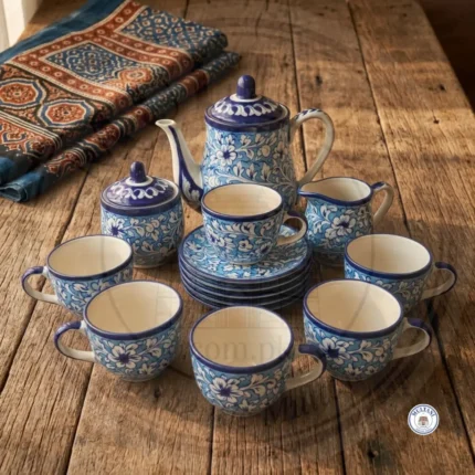 Ceramic Tea Set Breeze Blue Design (6 Person 15 Pieces) (1)