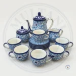 Ceramic Tea Set Breeze Blue Design (6 Person 15 Pieces)