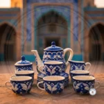 Multani Blue Pottery Tea Set – Handcrafted Design (6 Person, 15 Pieces) (1)