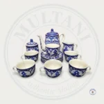 Multani Blue Pottery Tea Set – Handcrafted Design (6 Person, 15 Pieces)