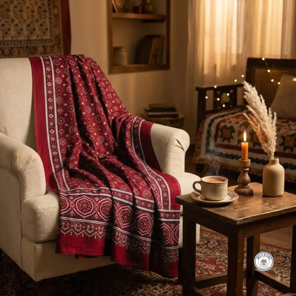 Vibrant Red Multani Ajrak Vibrant Red Multani Ajrak